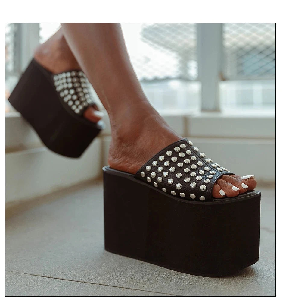 Platform Black Sandals