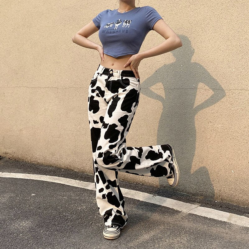 Cow Print Jeans