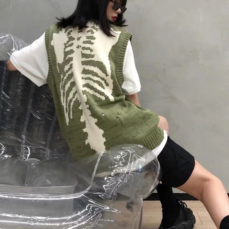 Green Skeleton Sweater