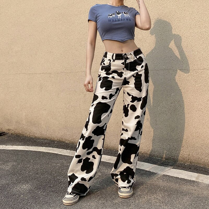 Cow Print Jeans