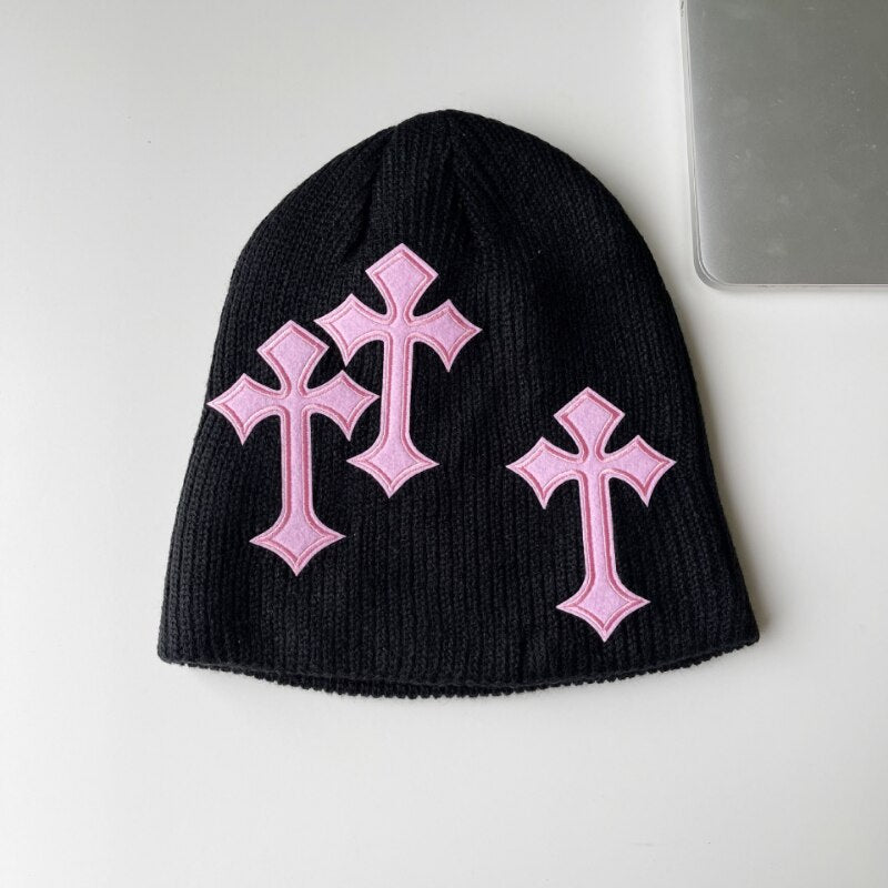 Cross Embellished Beanie