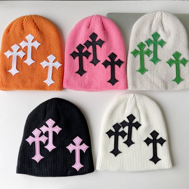 Cross Embellished Beanie