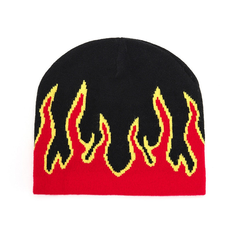 Flame Print Beanie