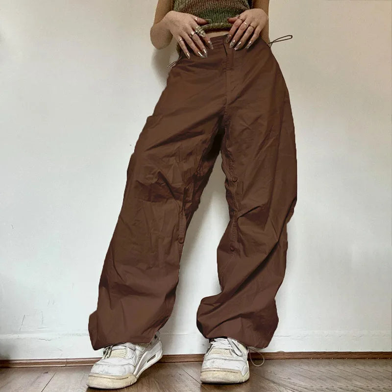 Brown Parachute Cargo Pants