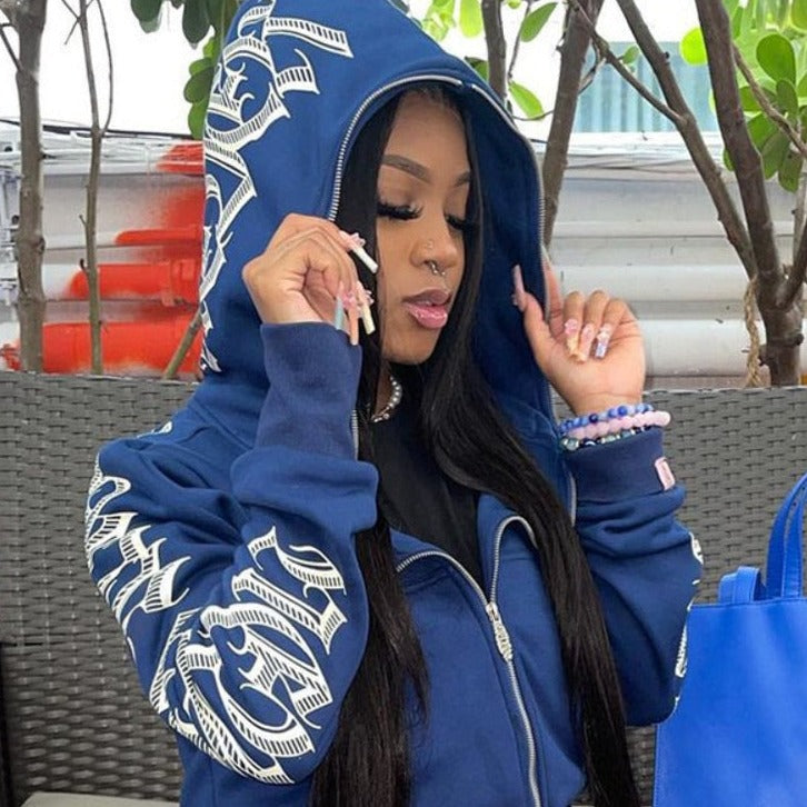 Blue Full Zip Hoodie