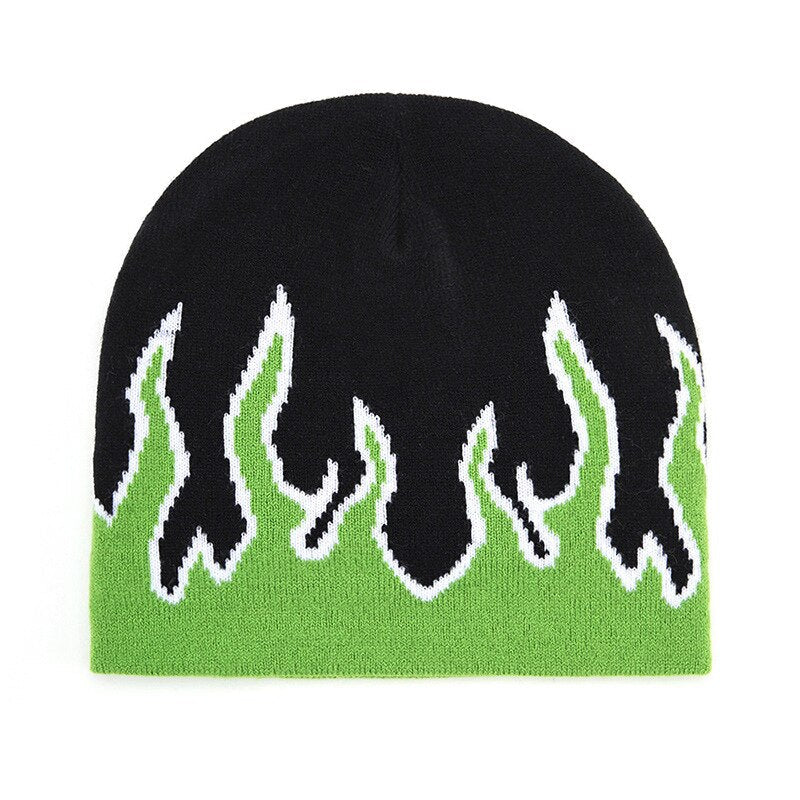 Flame Print Beanie