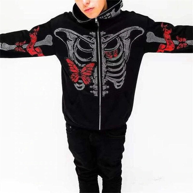 Skeleton Sweatshirt with Glitter