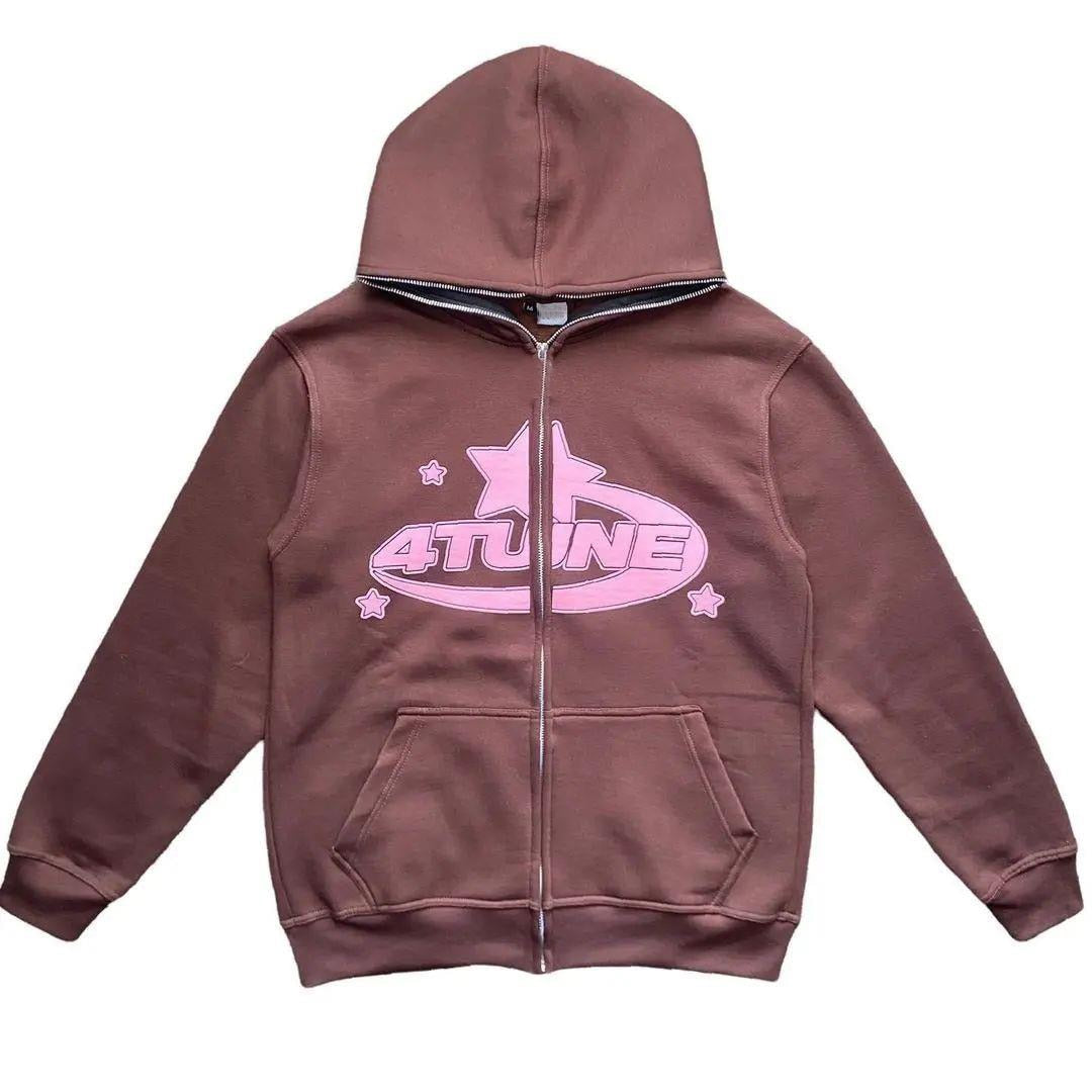 Brown Full Zip Hoodie