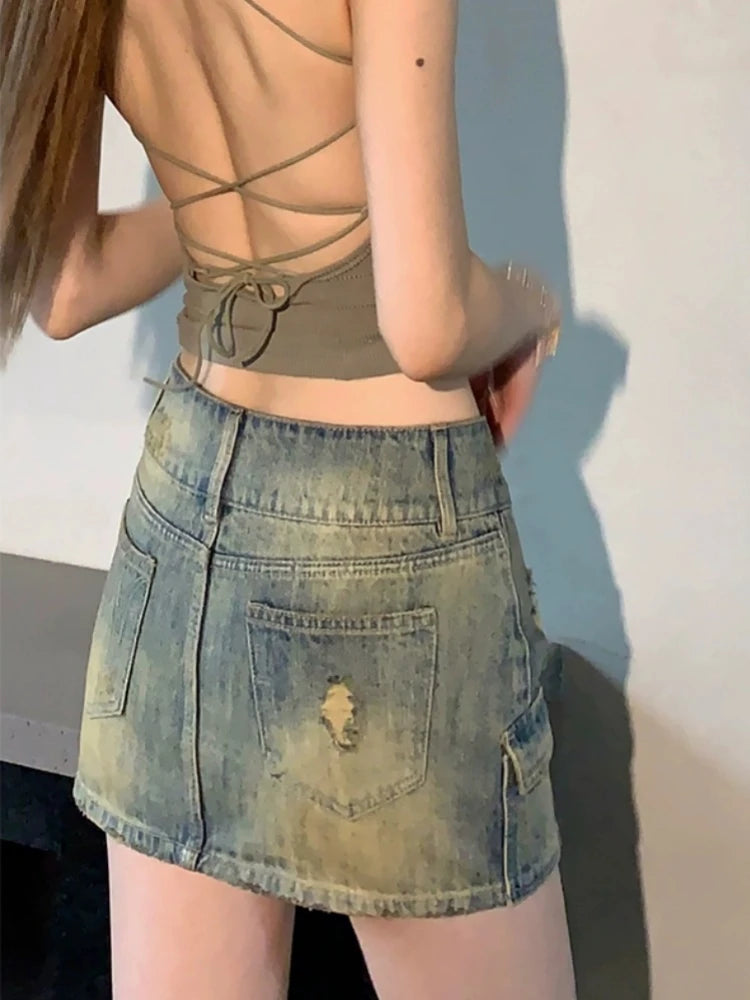 Denim Mini Skirt Y2K