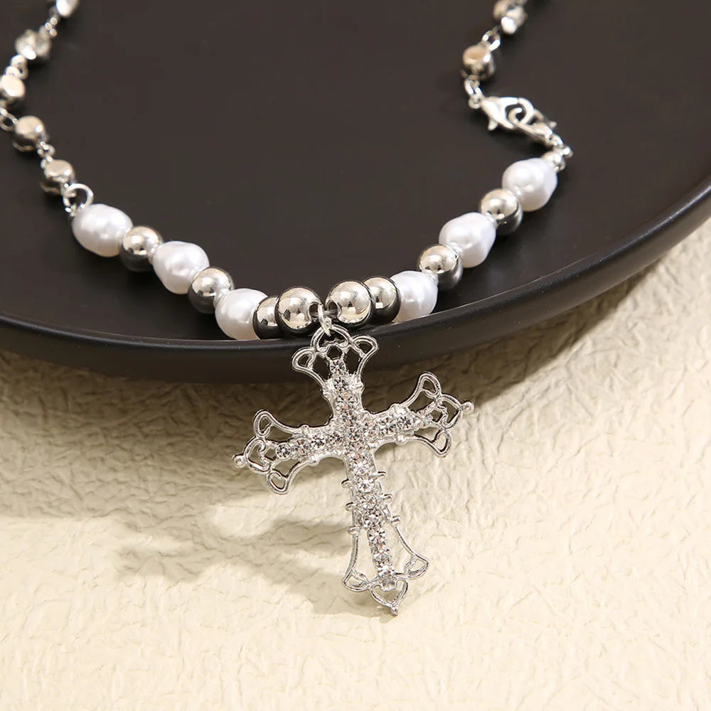 Pearl Cross Necklace