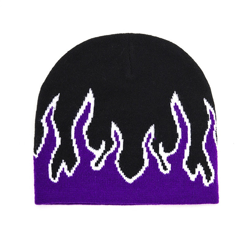 Flame Print Beanie