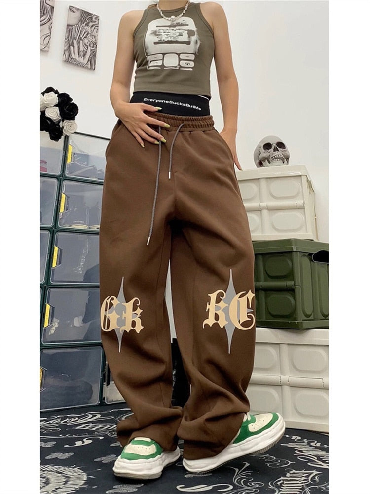 Brown Athletic Track Pants