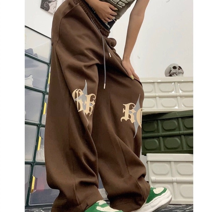 Brown Athletic Track Pants