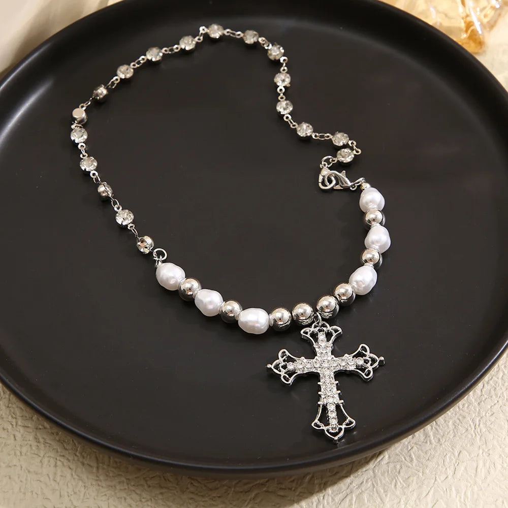 Pearl Cross Necklace