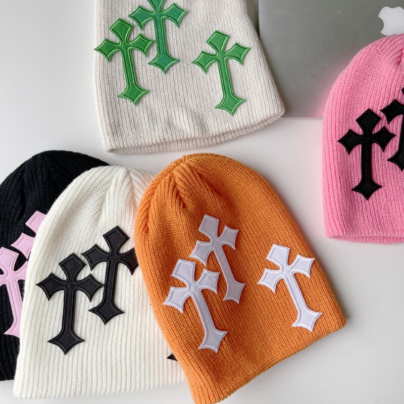 Cross Embellished Beanie