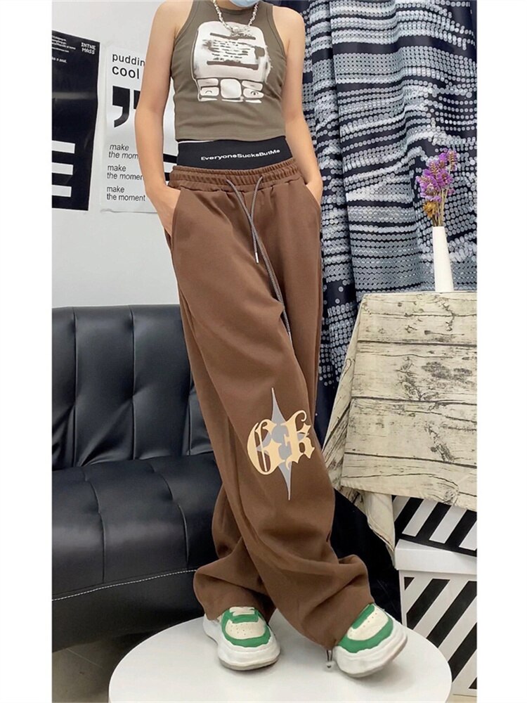 Brown Athletic Track Pants