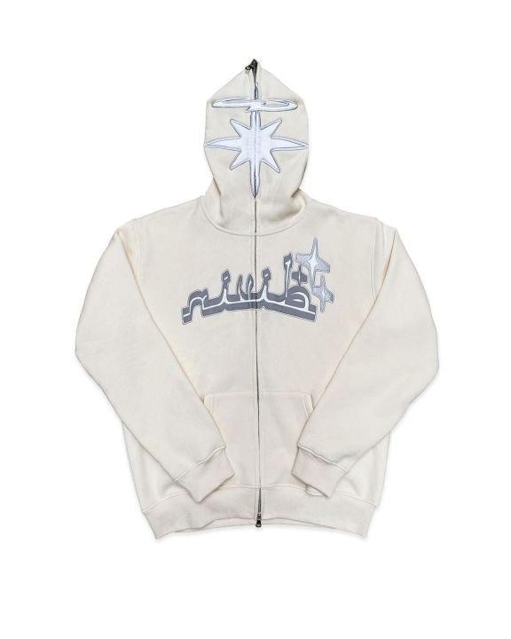 White Full Zip Hoodie