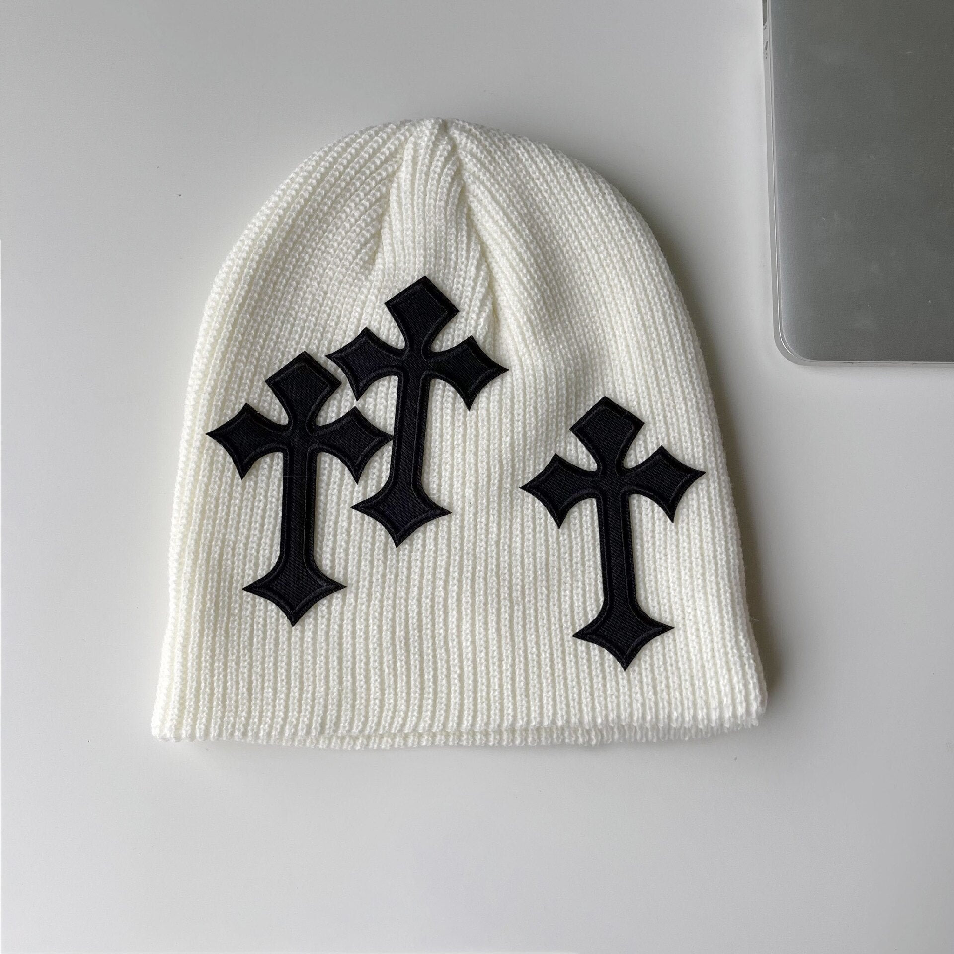 Cross Embellished Beanie