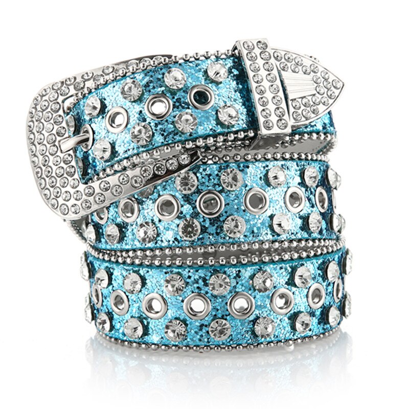 Blue Rhinestone Belt