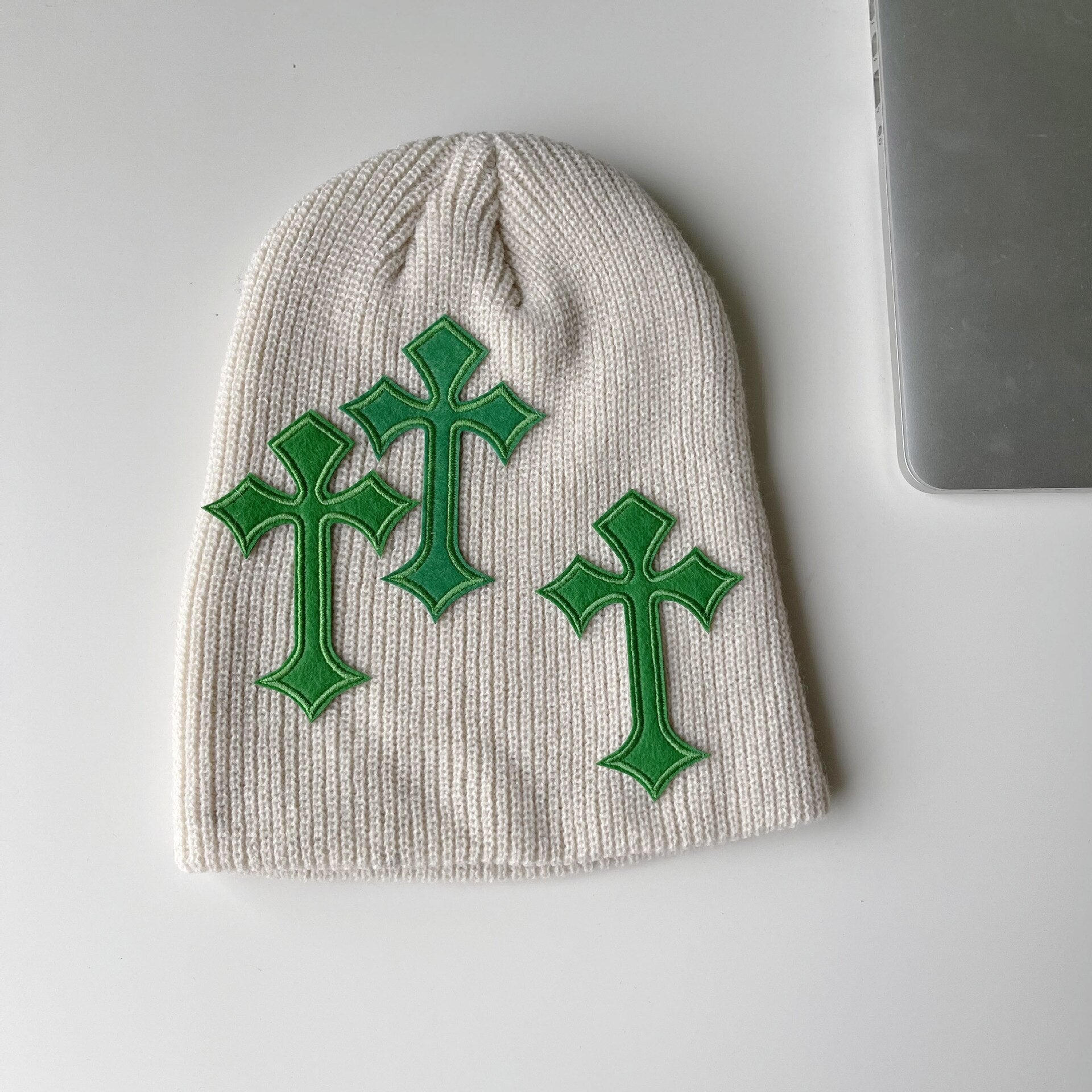 Cross Embellished Beanie