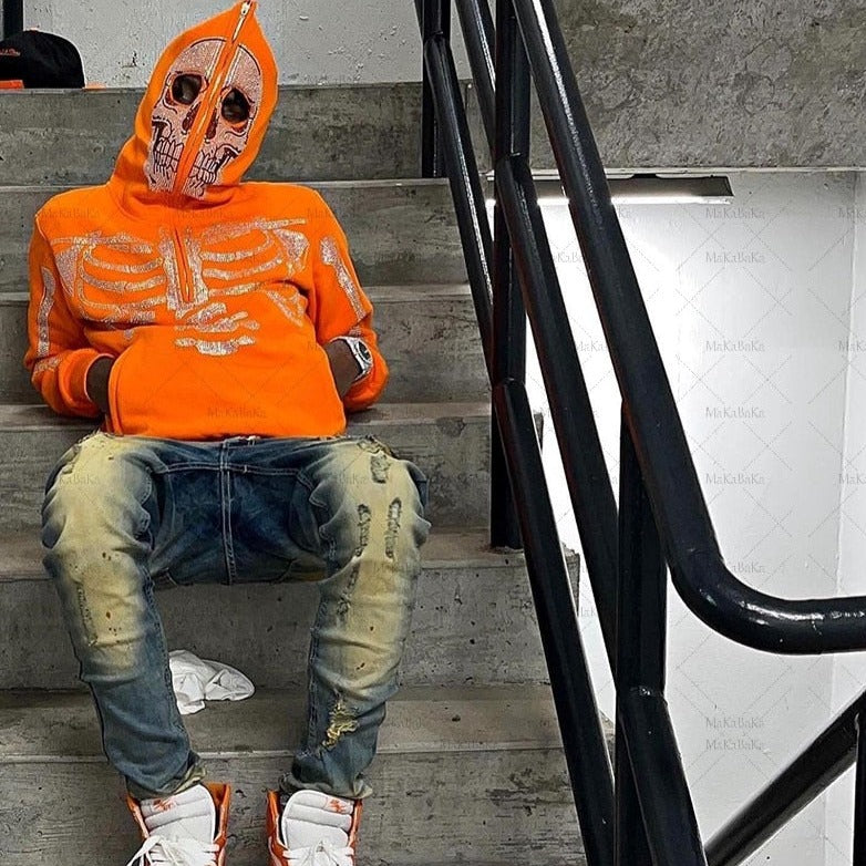 Orange Full Zip Hoodie