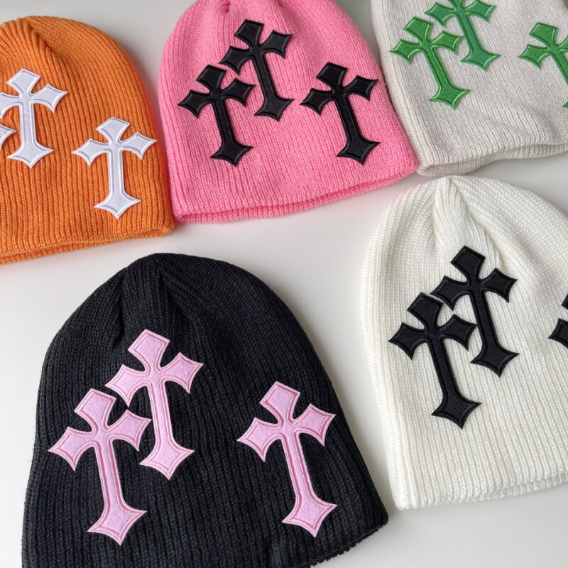 Cross Embellished Beanie