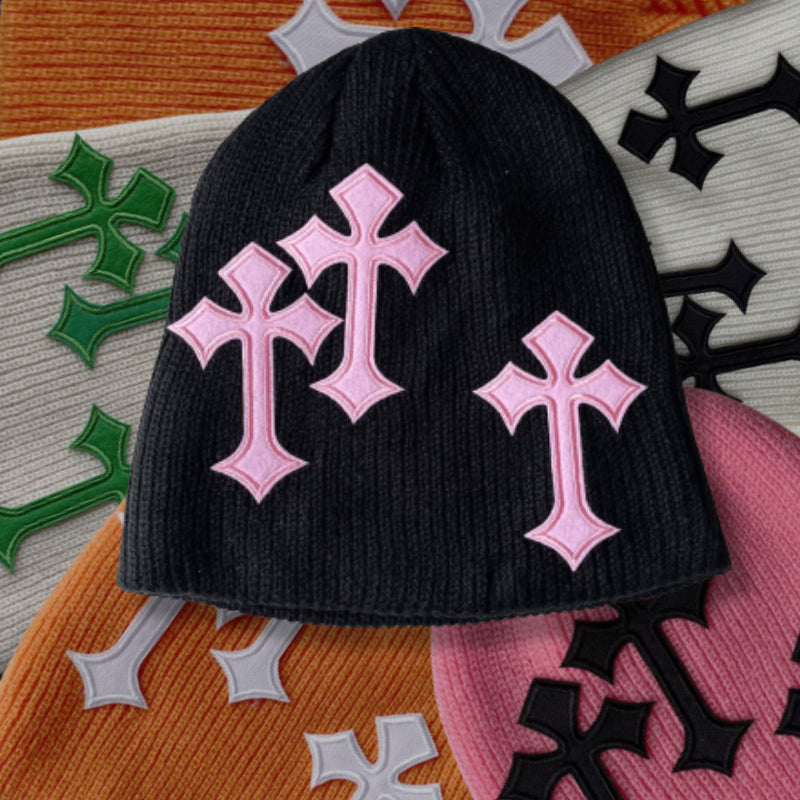 Cross Embellished Beanie