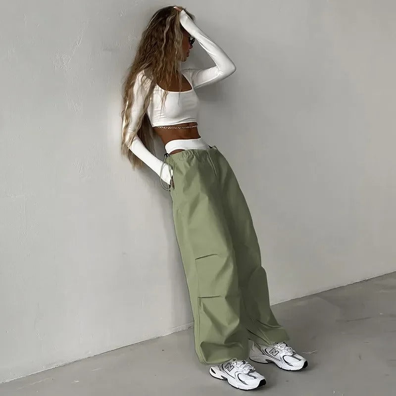 Khaki Parachute Pants