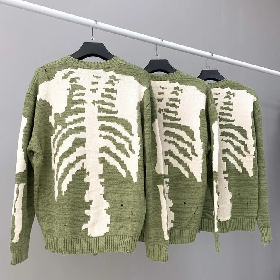 Green Skeleton Sweater