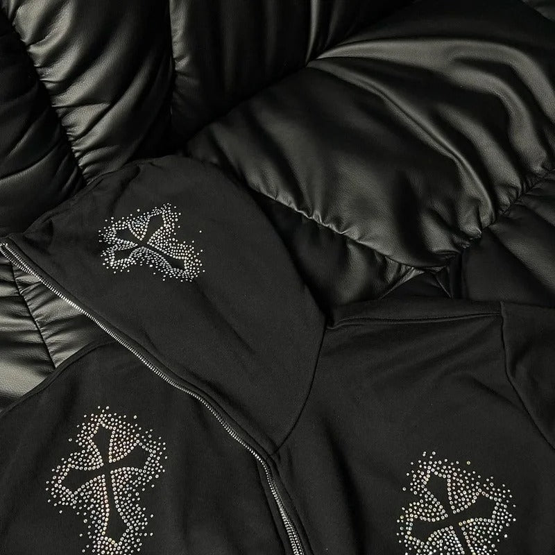 Vest with Rhinestone Crosses